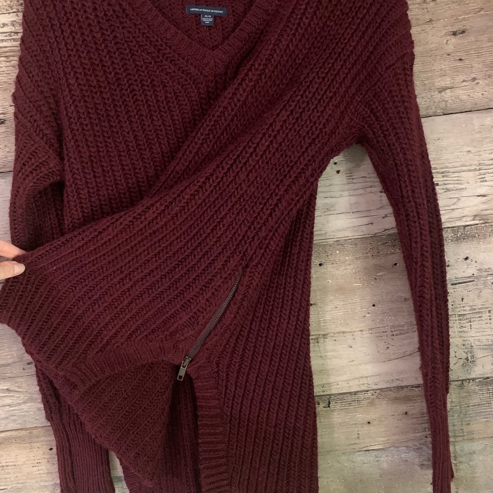 American Eagle Side Zip Cable Knit Sweater